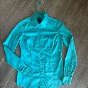 Noble Outfitters tailored turquoise Blue Button Down Shirt with Classic Collar